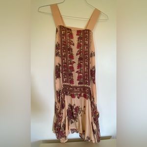 Free people flowered cutout back dress